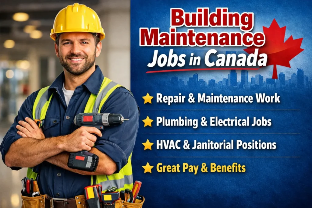 Building Maintenance Jobs in Canada For Foreigners 2026 (CAD $15 to $18 Per Hour)