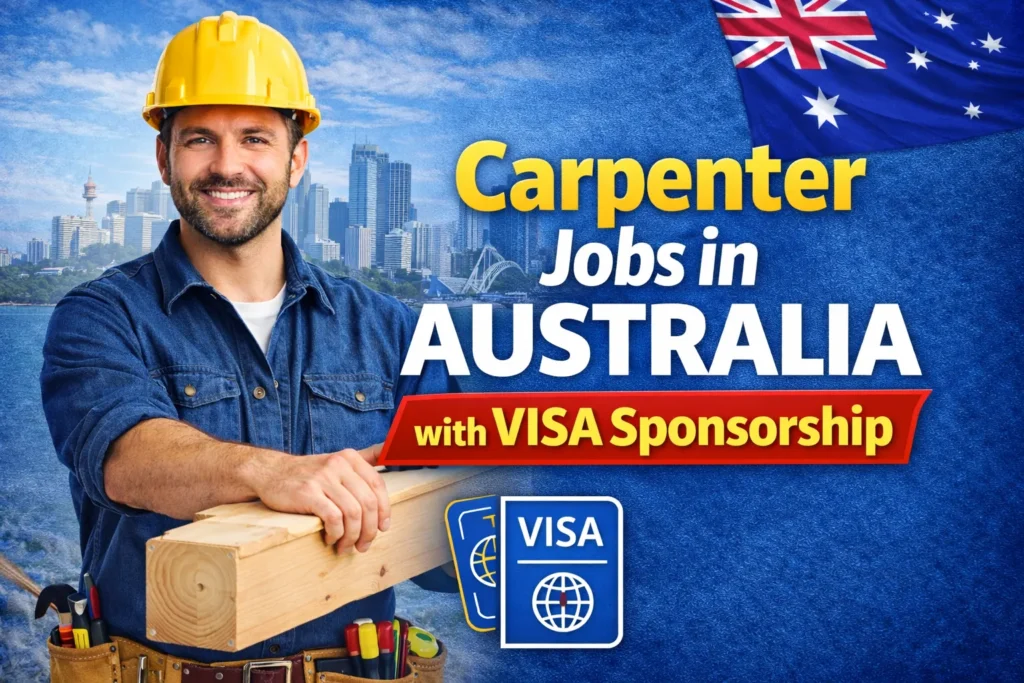 Carpenter Jobs in Australia with Visa Sponsorship 2026 (AUD 28 to AUD 38 Per Hour)