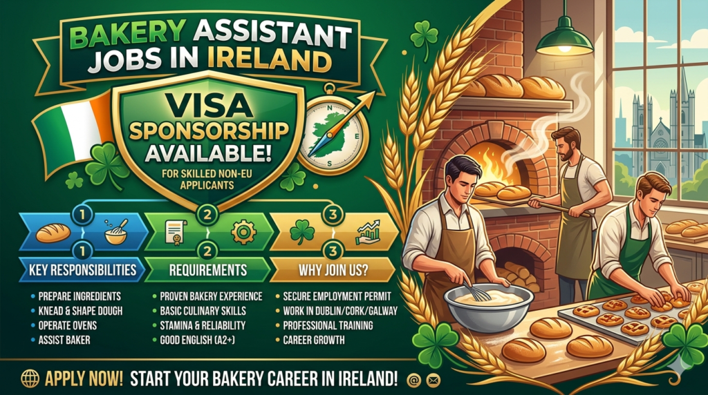 Bakery Assistant Jobs in Ireland with Visa Sponsorship