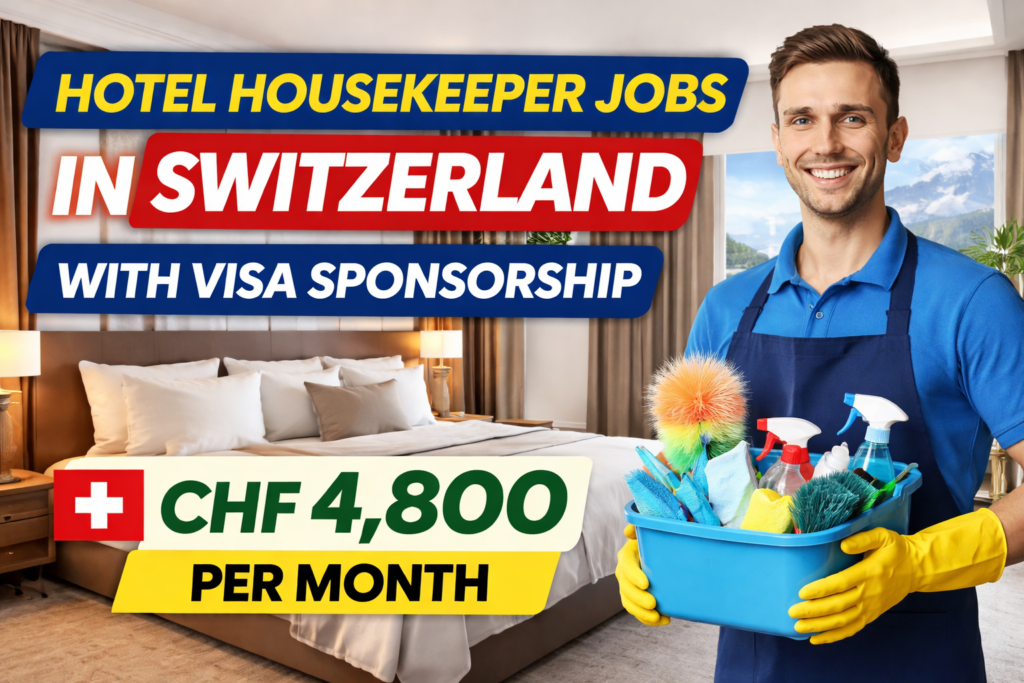 Hotel Housekeeper Jobs in Switzerland with Visa Sponsorship
