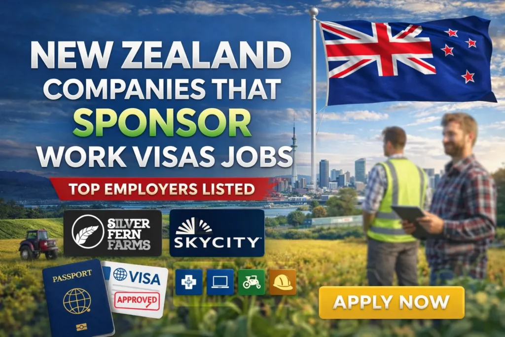New Zealand Companies That Sponsor Work Visas Jobs 2026