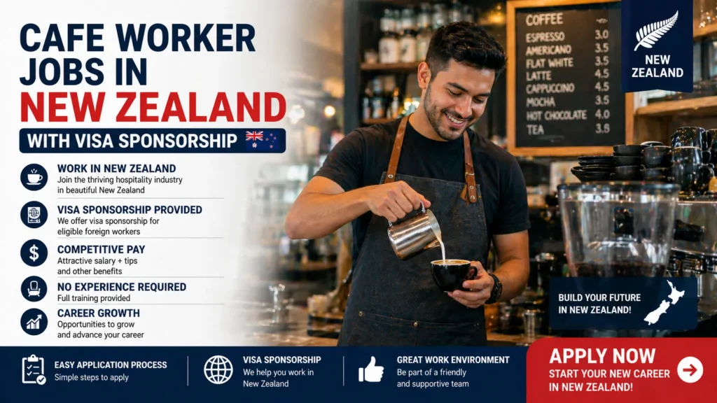 Cafe Worker Jobs in New Zealand with Visa Sponsorship 2026