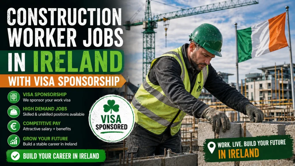 Construction Worker Jobs in Ireland with Visa Sponsorship 2026
