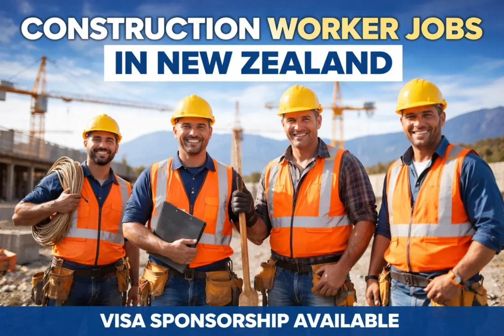 Construction Worker Jobs in New Zealand with Visa Sponsorship 2026