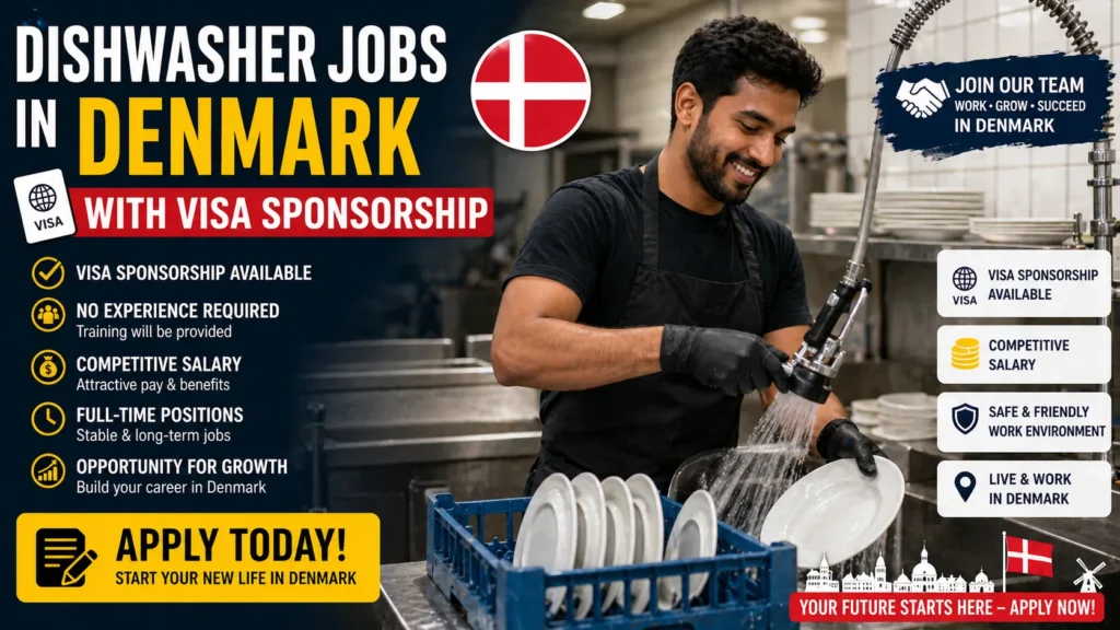 Dishwasher Jobs in Denmark with Visa Sponsorship