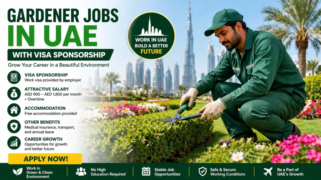 Gardener Jobs in UAE with Visa Sponsorship 2026