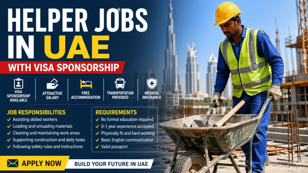Helper Jobs in UAE with Visa Sponsorship