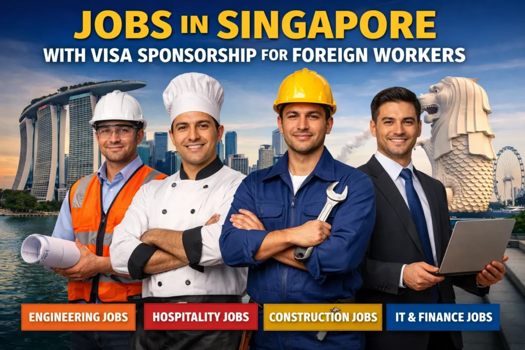 Jobs in Singapore with Visa Sponsorship for Foreign Workers