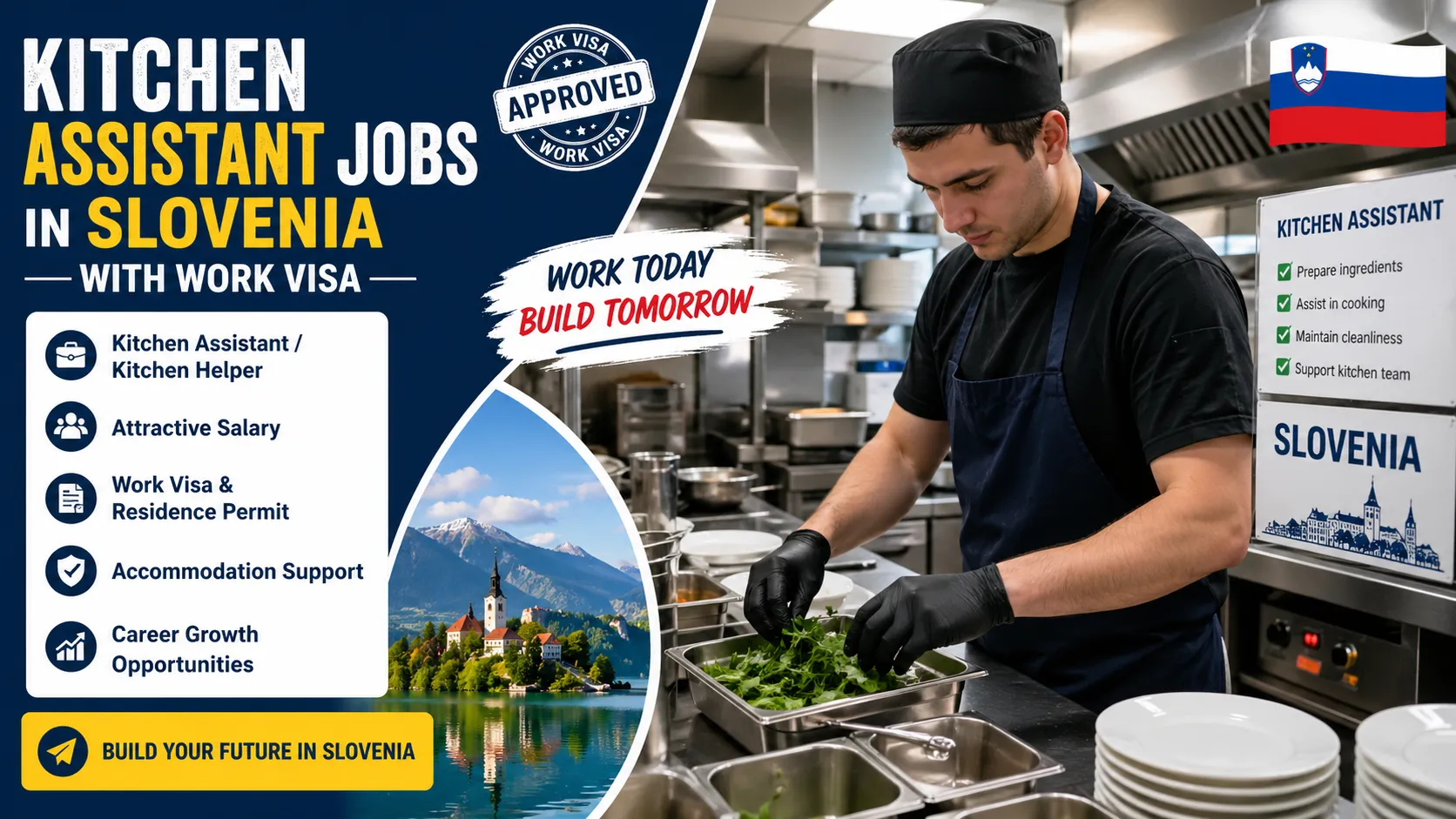 Kitchen Assistant Jobs in Slovenia with Work Visa 2026