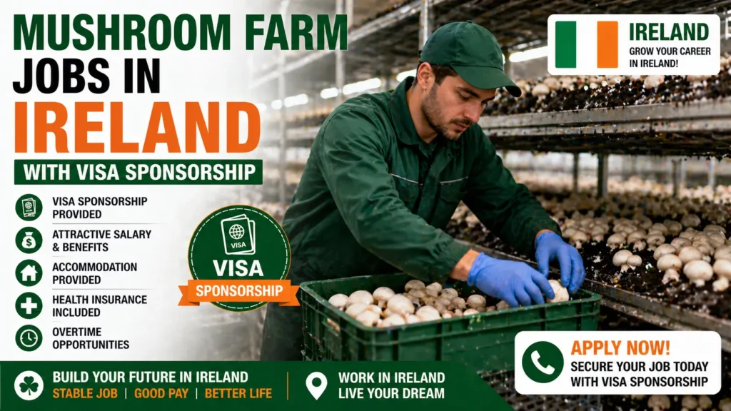 Mushroom Farm Jobs in Ireland with Visa Sponsorship 2026