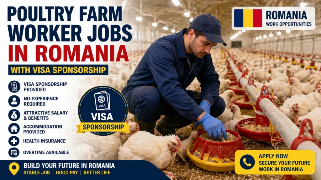 Poultry Farm Worker Jobs in Romania with Visa Sponsorship