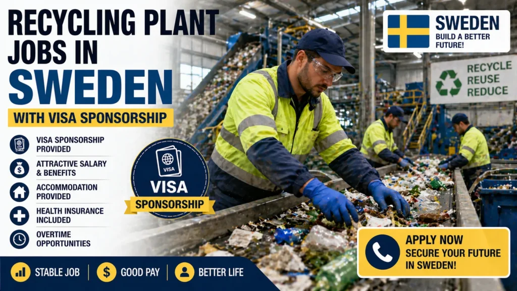 Recycling Plant Jobs in Sweden with Visa Sponsorship