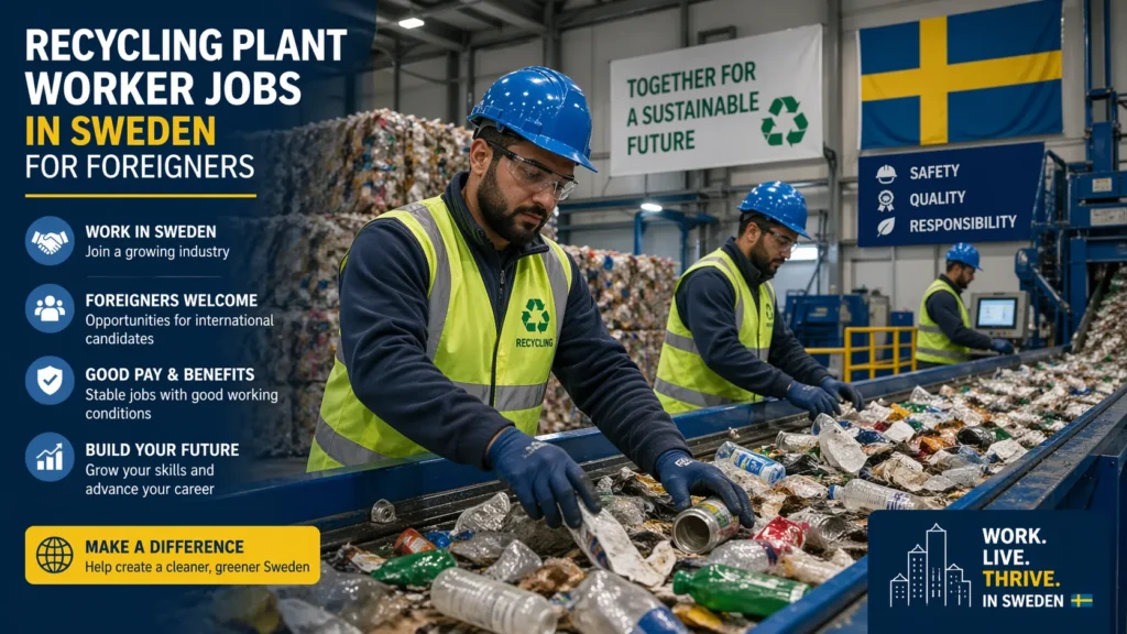 Recycling Plant Worker Jobs in Sweden For Foreigners