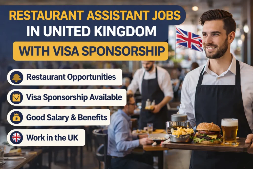 Restaurant Assistant Jobs in UK with Visa Sponsorship 2026