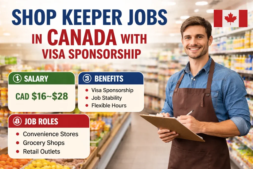 Shop Keeper Jobs in Canada with Visa Sponsorship 2026