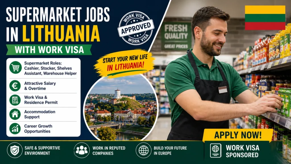 Supermarket Jobs in Lithuania with Work Visa