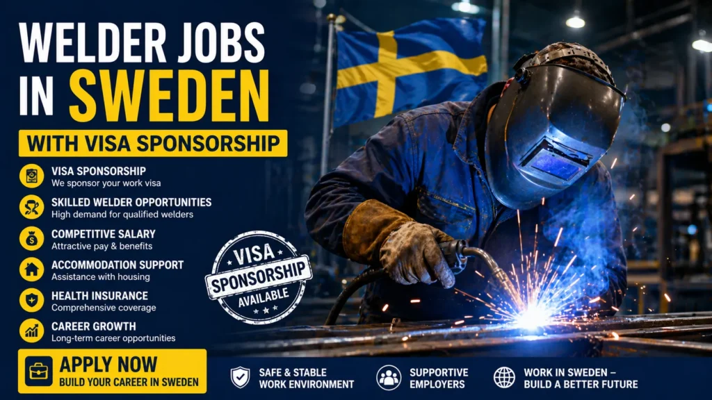 Welder Jobs in Sweden with Visa Sponsorship 2026