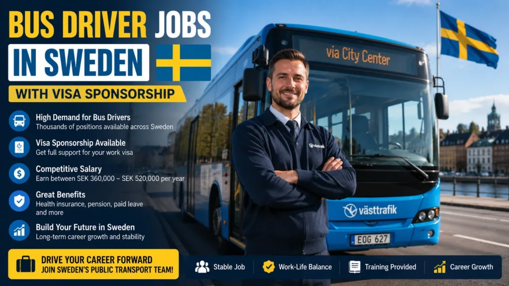 Bus Driver Jobs in Sweden with Visa Sponsorship 2026
