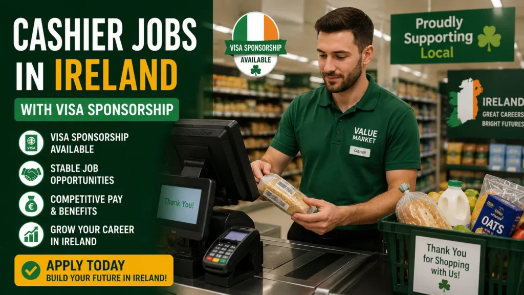 Cashier Jobs in Ireland with Visa Sponsorship