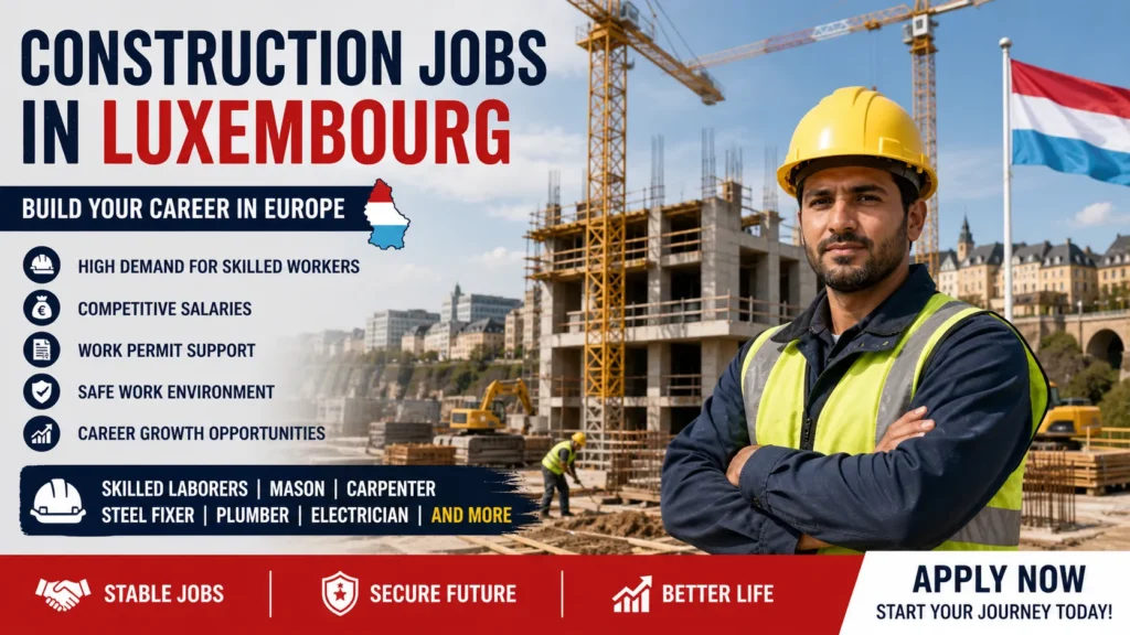 Construction Jobs in Luxembourg with Visa Sponsorship 2026
