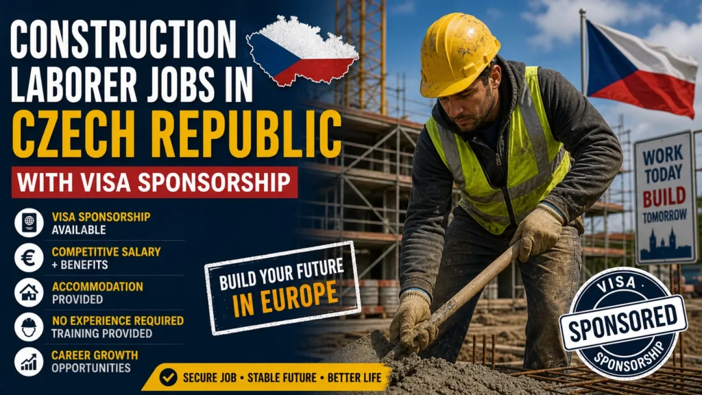 Construction Laborer Jobs in Czech Republic with Visa Sponsorship