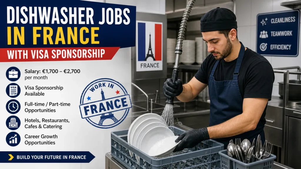 Dishwasher Jobs in France with Visa Sponsorship