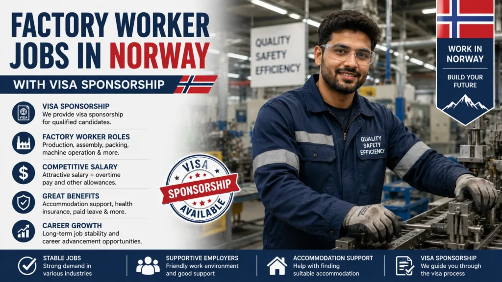 Factory Worker Jobs in Norway with Visa Sponsorship 2026