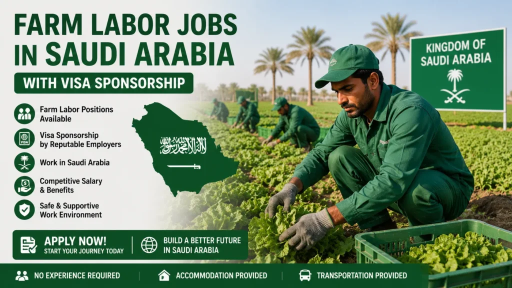 Farm Labor Jobs in Saudi Arabia with Visa Sponsorship
