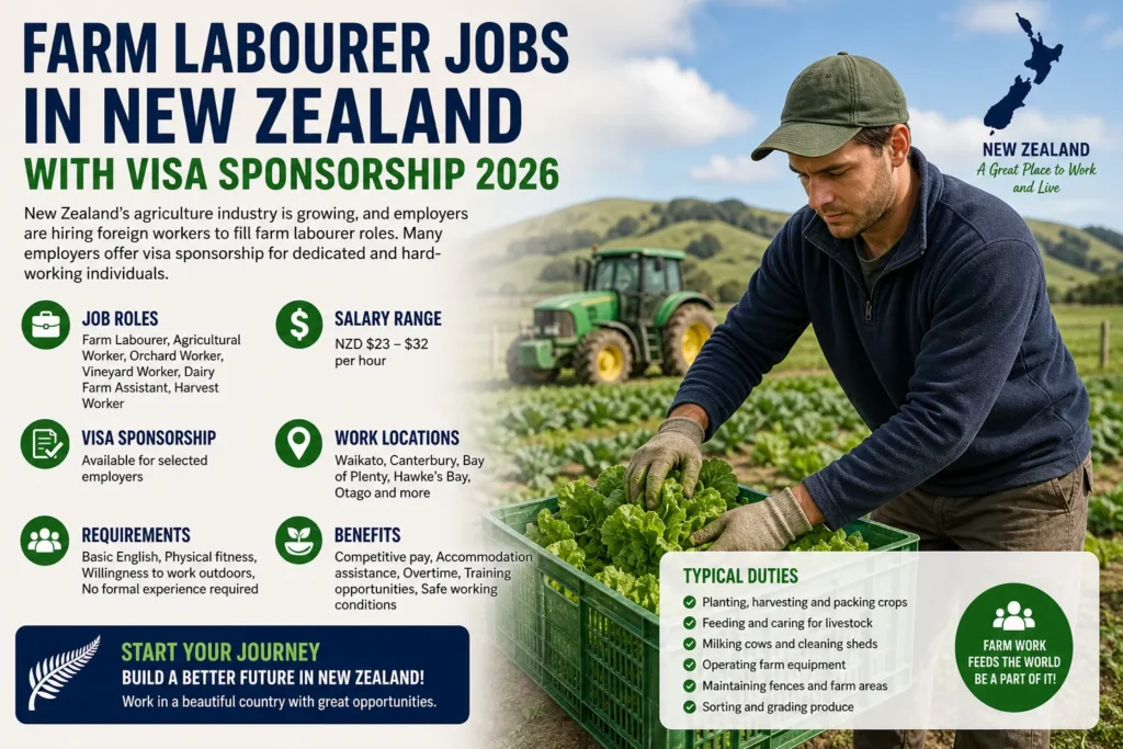 Farm Labourer Jobs in New Zealand with Visa Sponsorship 2026