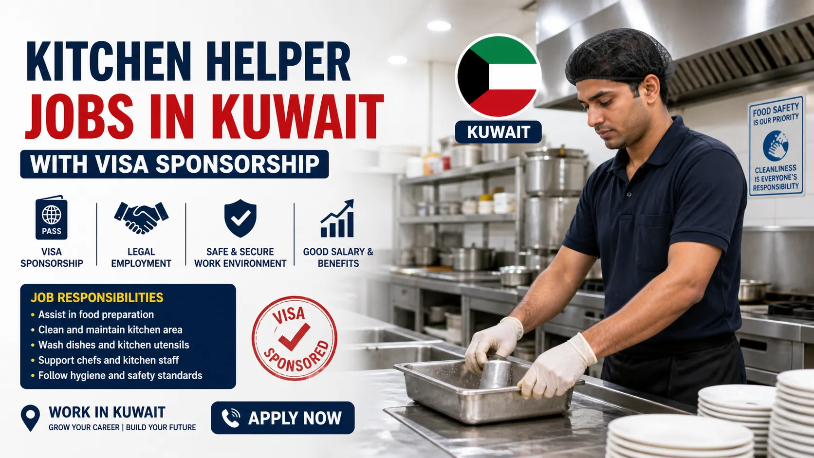 Kitchen Helper Jobs in Kuwait with Visa Sponsorship 2026