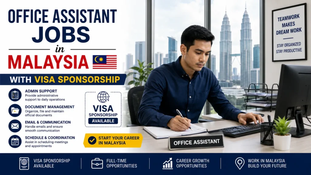 Office Assistant Jobs in Malaysia with Visa Sponsorship