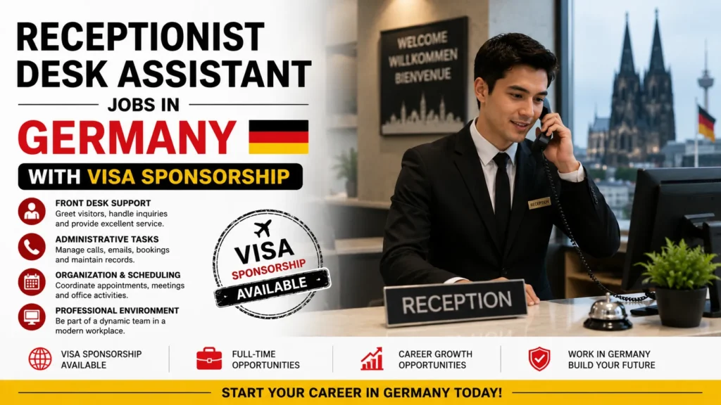 Receptionist Desk Assistant Jobs in Germany with Visa Sponsorship