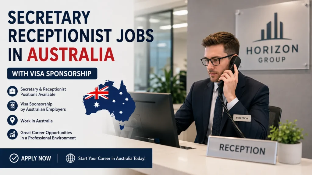 Secretary Receptionist Jobs in Australia with Visa Sponsorship