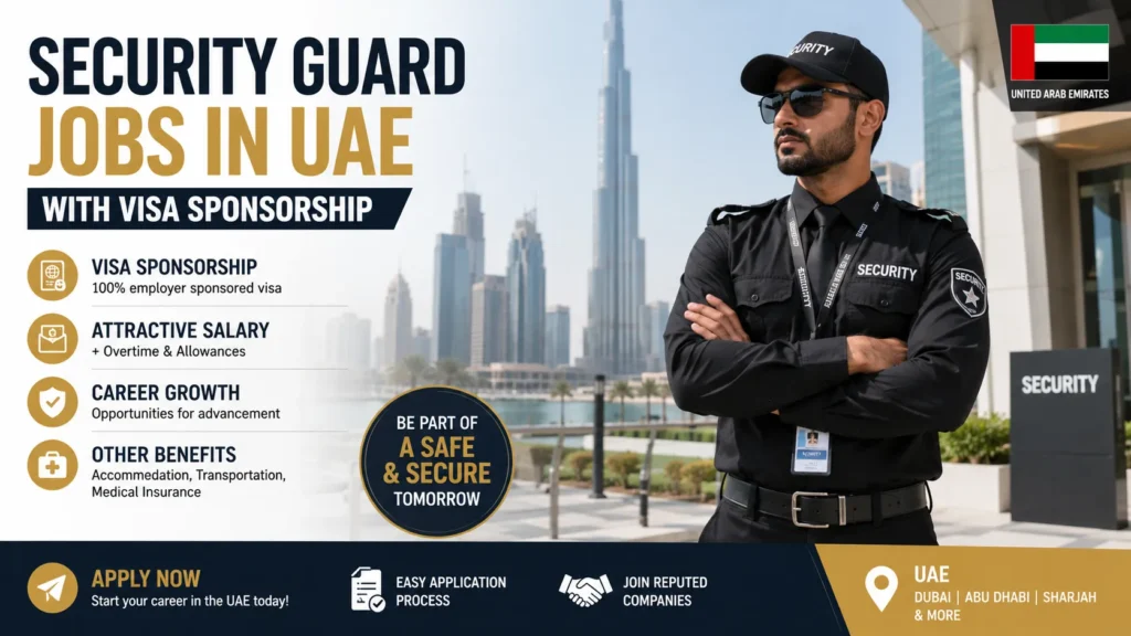 Security Guard Jobs in UAE with Visa Sponsorship 2026
