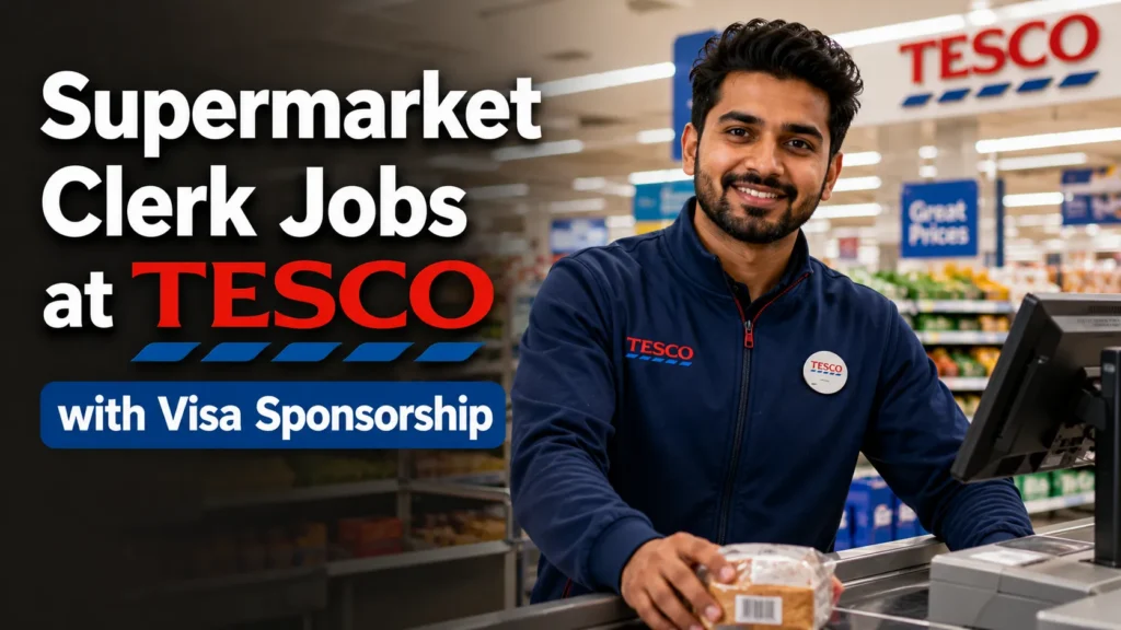 Supermarket Clerk Jobs at Tesco with Visa Sponsorship 2026