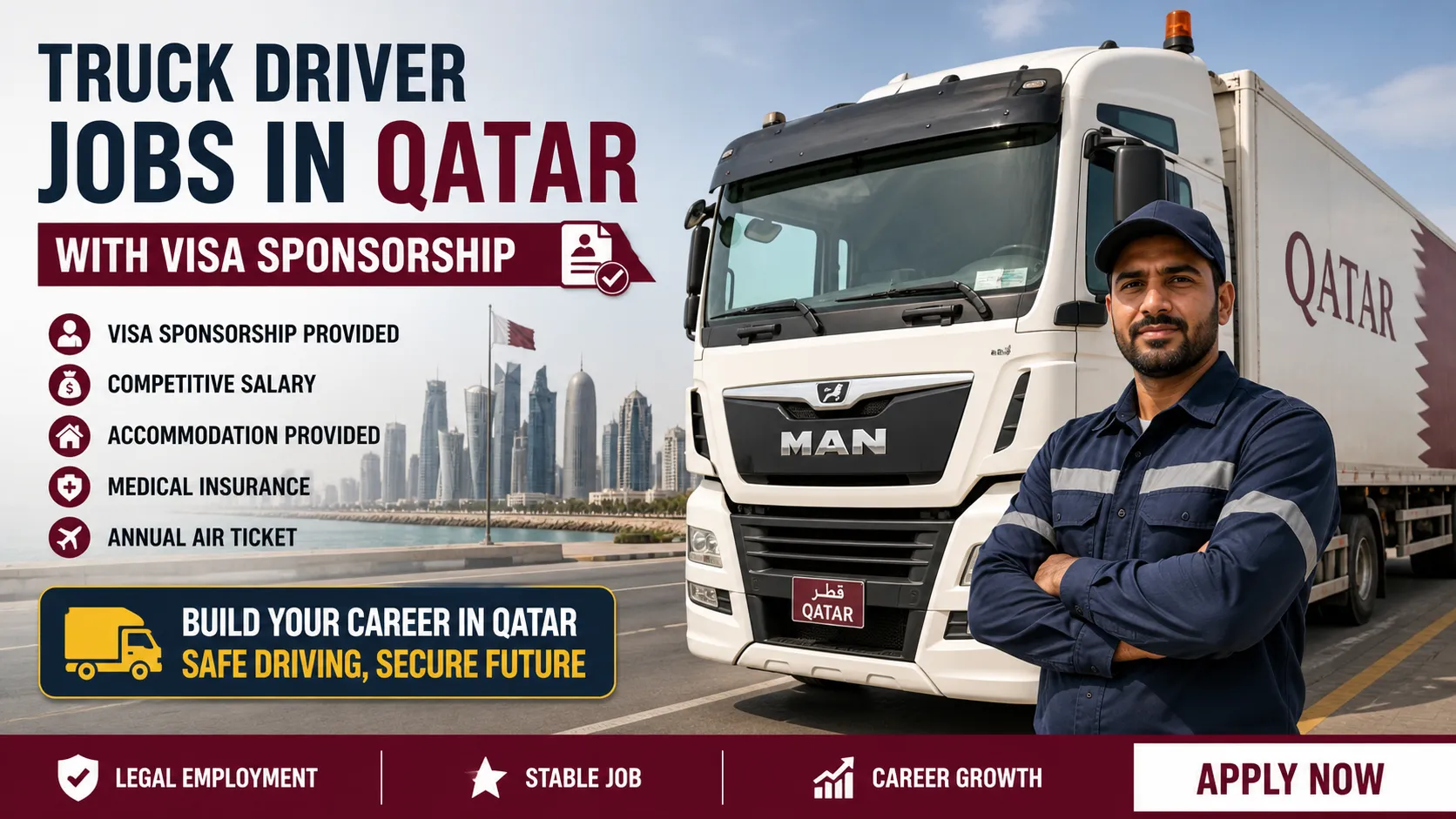 Truck Driver Jobs in Qatar with Visa Sponsorship 2026